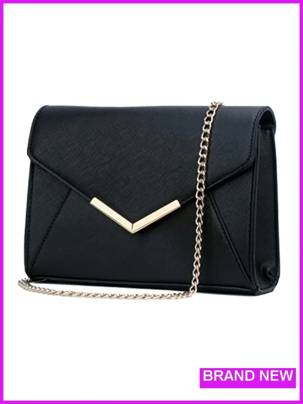 Evening Clutch Purse for Women, Faux Leather Chain Strap Party Handbag